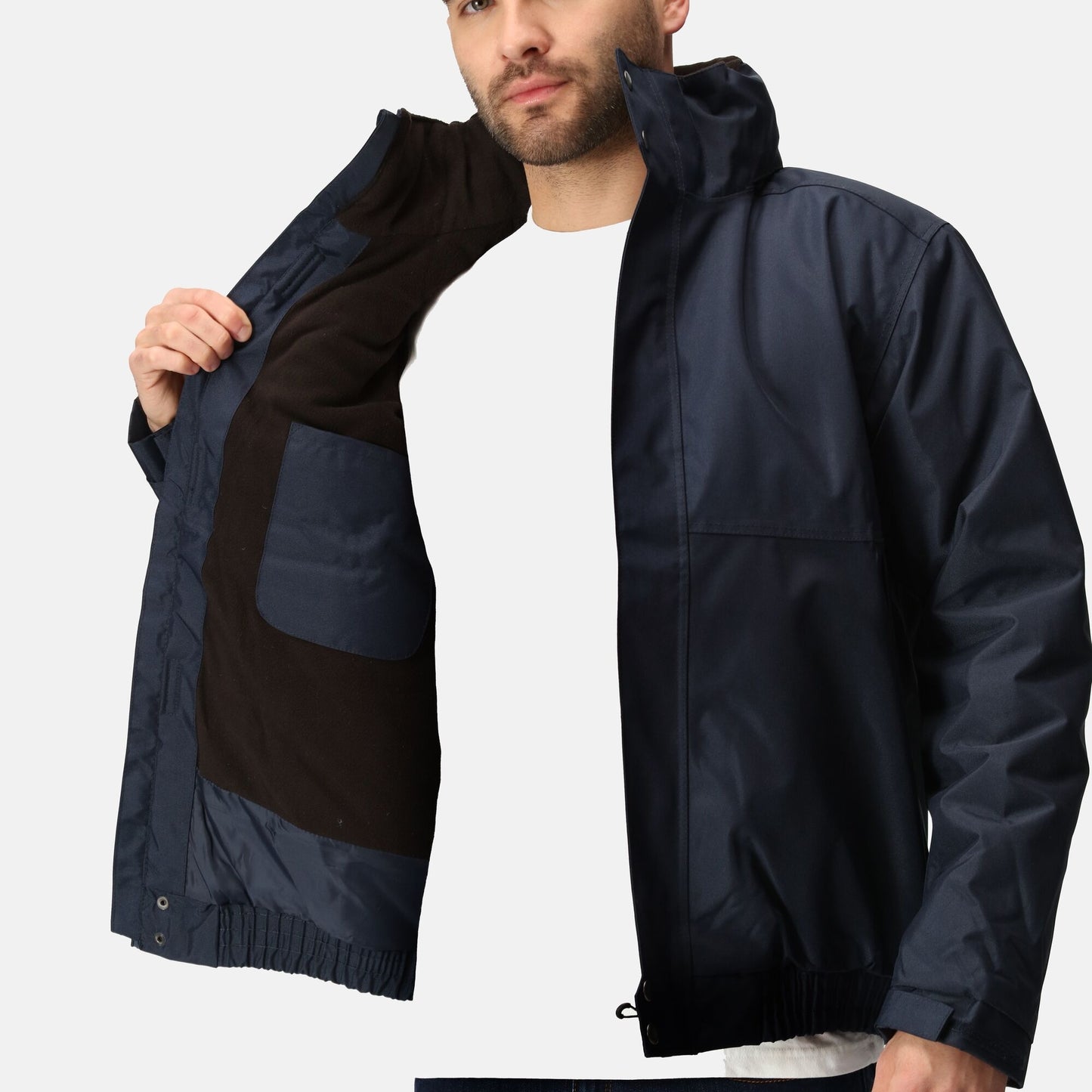 Regatta Blockade Mens Waterproof Jacket | Hooded | Stormflap | Black or Navy | S-3XL - Winter Jacket - Logo Free Clothing