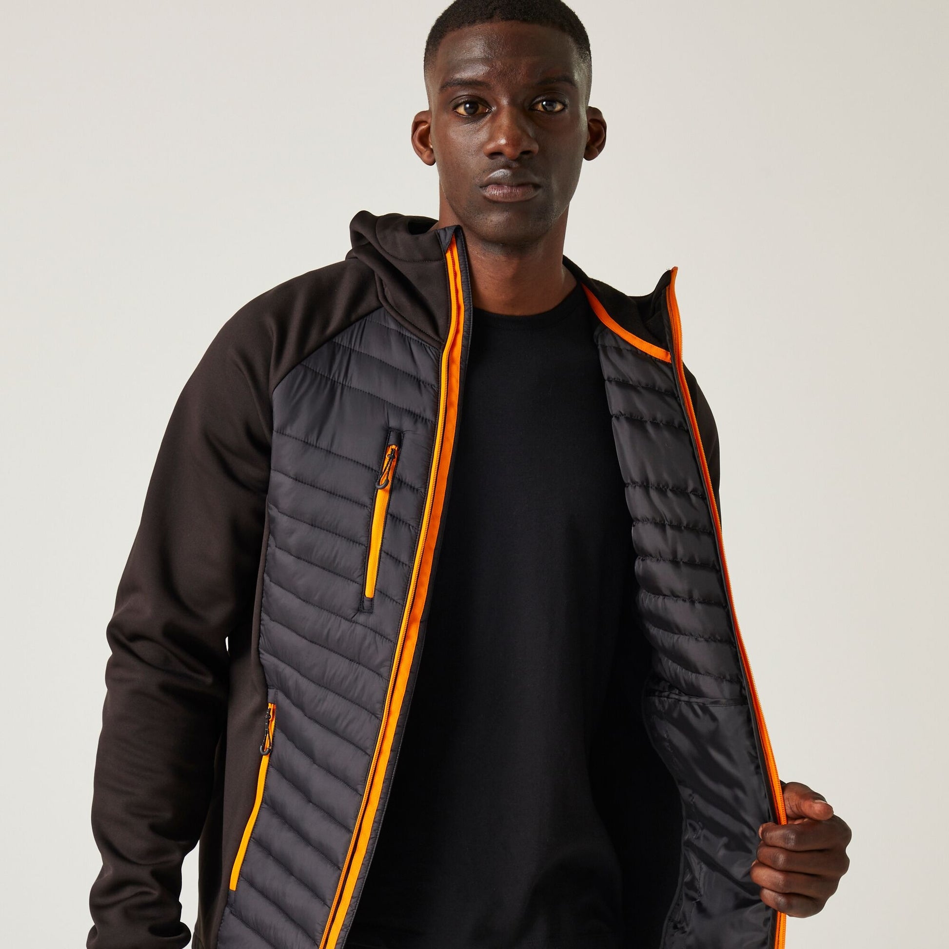 Regatta Navigate Mens Hybrid Stretch Jacket | Lightweight | Hooded | 7 Colours | S-3XL - Summer Jacket - Logo Free Clothing