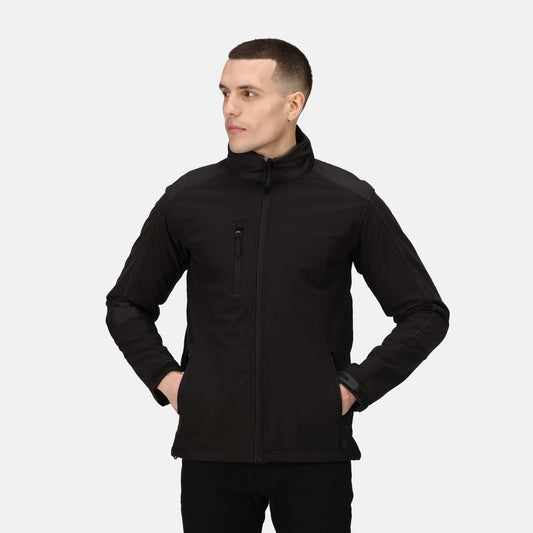 Regatta Hydroforce Mens 3-Layer Softshell Jacket | Waterproof | Black or Navy | S-3XL - Winter Jacket - Logo Free Clothing