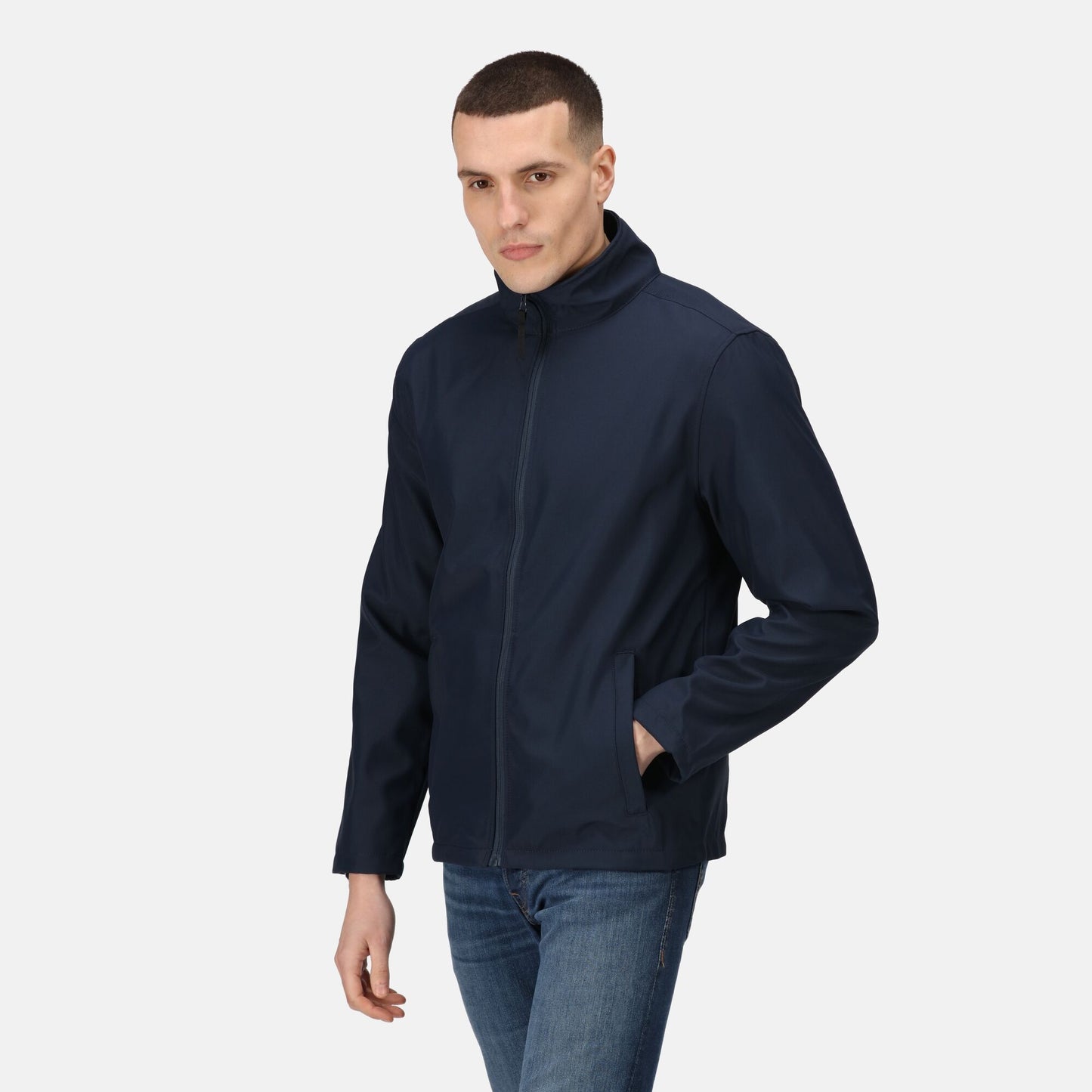 Regatta Classic Mens Softshell Jacket | Lightweight | Waterproof | Black or Navy | S-3XL - Summer Jacket - Logo Free Clothing