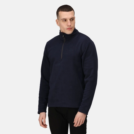 Regatta Honestly Made Mens Recycled Half Zip Fleece | Lightweight | Navy or Black | S-3XL - Fleece - Logo Free Clothing