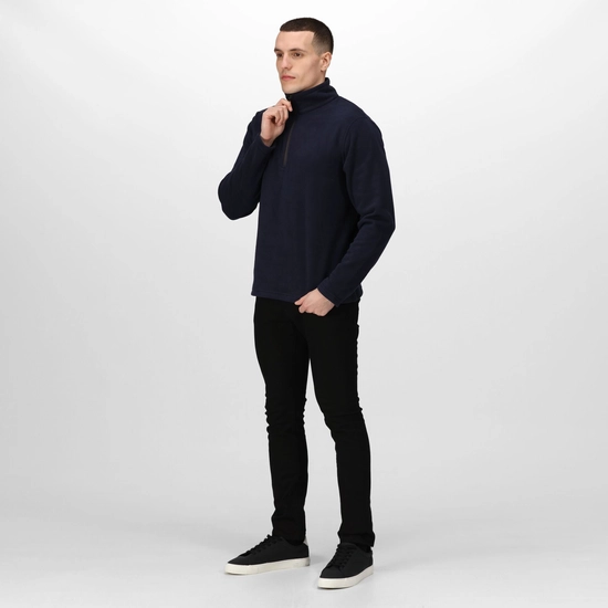 Regatta Honestly Made Mens Recycled Half Zip Fleece | Lightweight | Navy or Black | S-3XL - Fleece - Logo Free Clothing
