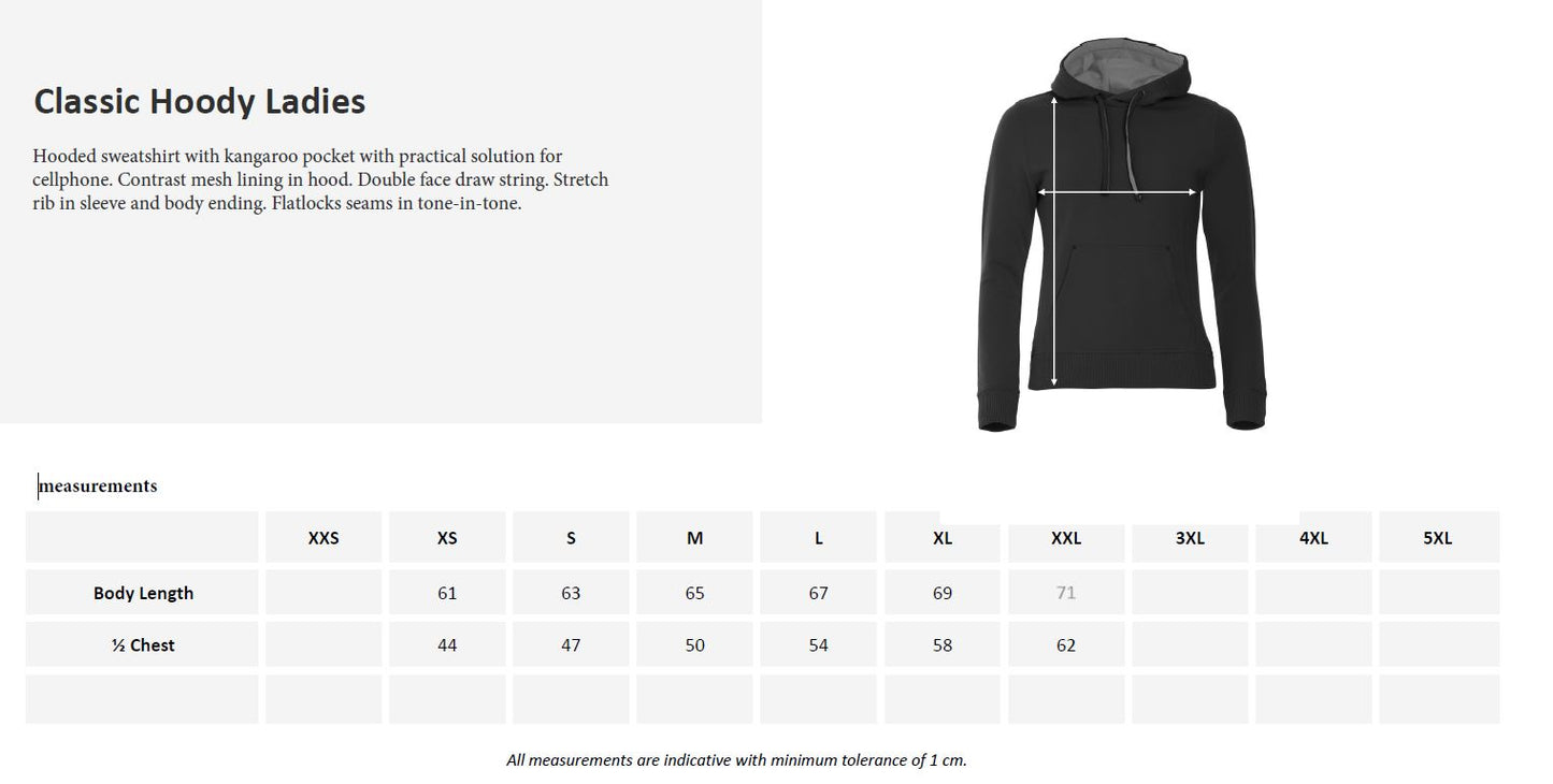 Clique Classic Ladies Hoodie | Heavyweight Hooded Jumper | 7 Colours | XS-2XL - Hoodie - Logo Free Clothing