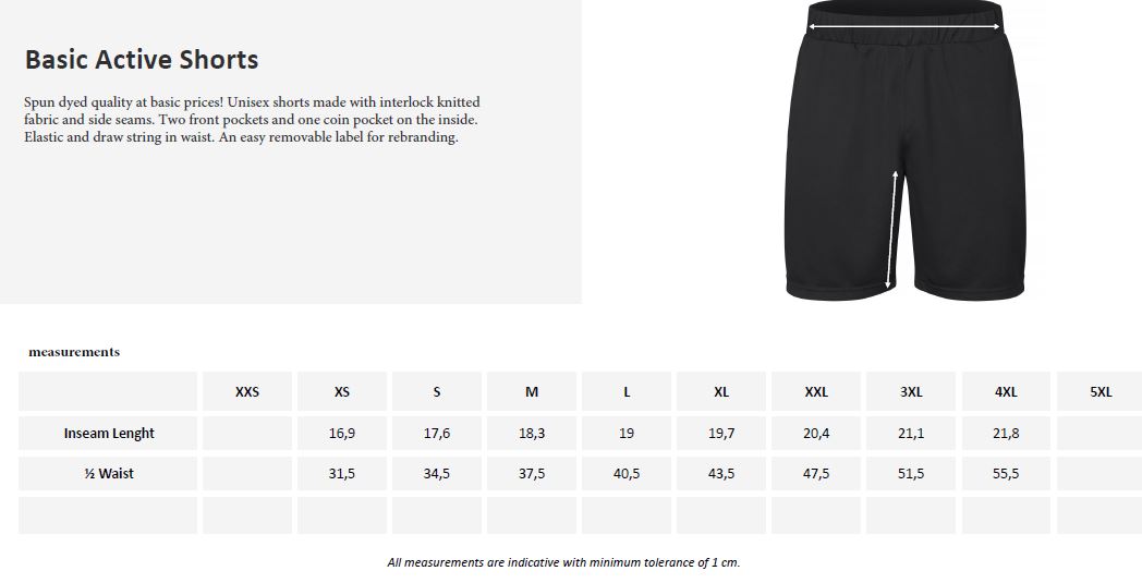 Clique Active Shorts | Unisex Activewear | Elastic Waist | Front Pockets | 5 Colours | XS-4XL - Shorts - Logo Free Clothing