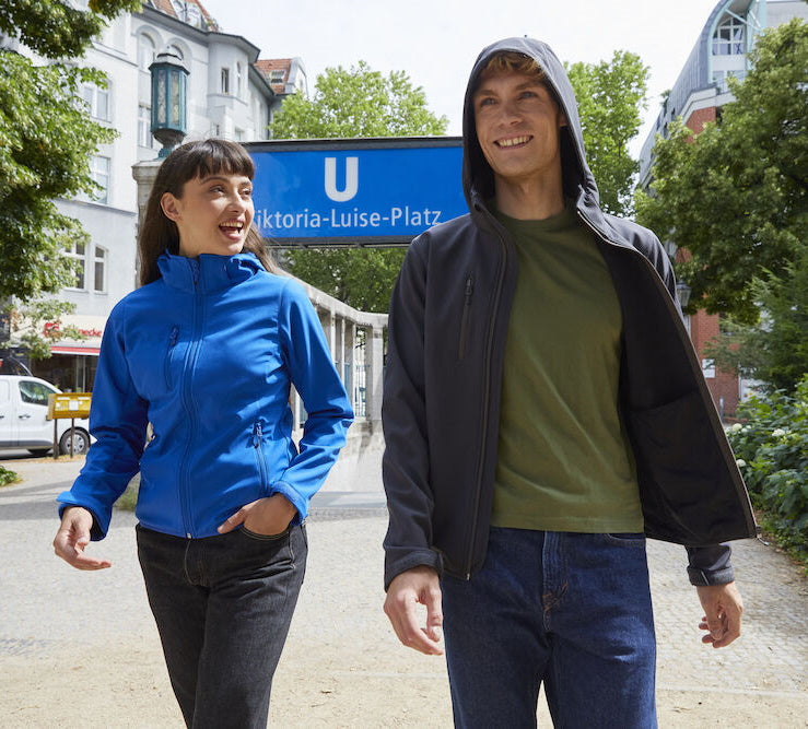 Clique Classic Mens Softshell Hooded Jacket | Recycled Waterproof | 5 Colours | XS-5XL - Summer Jacket - Logo Free Clothing