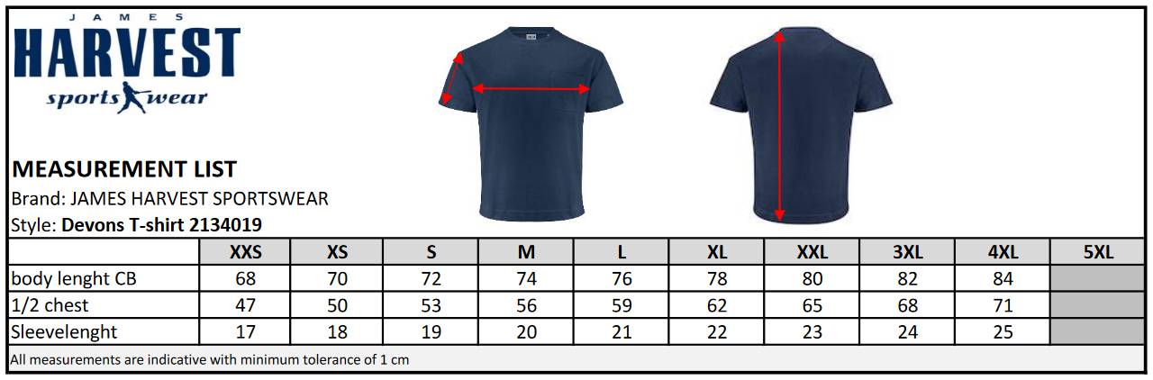 James Harvest Devons Unisex T-Shirt | Organic Cotton | Chest Pocket | 7 Colours | 2XS-4XL - Tee Shirt - Logo Free Clothing