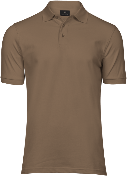Tee Jays Men’s Luxury Stretch Polo Shirt in Wood, front view