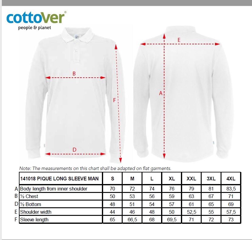 Cottover Organic Cotton Mens Polo Shirt | Long Sleeve | GOTS | Fairtrade | 14 Colours | S-4XL - Polo Shirt - Logo Free Clothing