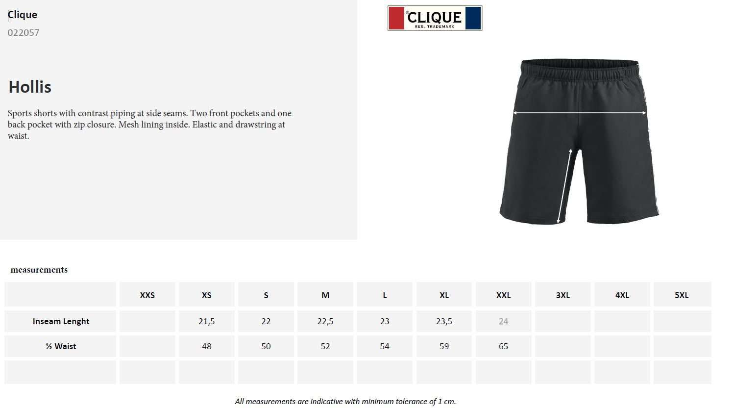Clique Hollis Sports Shorts | Unisex Activewear | Mesh Lined | Pockets | 5 Colours | XS-2XL - Shorts - Logo Free Clothing