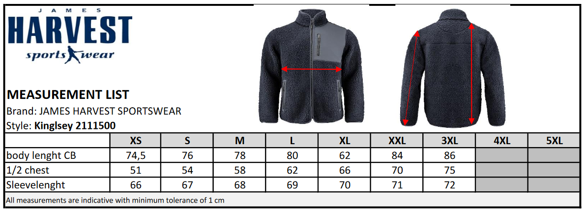 James Harvest Kingsley Mens Sherpa Fleece | Super Heavyweight Jacket | 3 Colours | S-3XL - Fleece - Logo Free Clothing