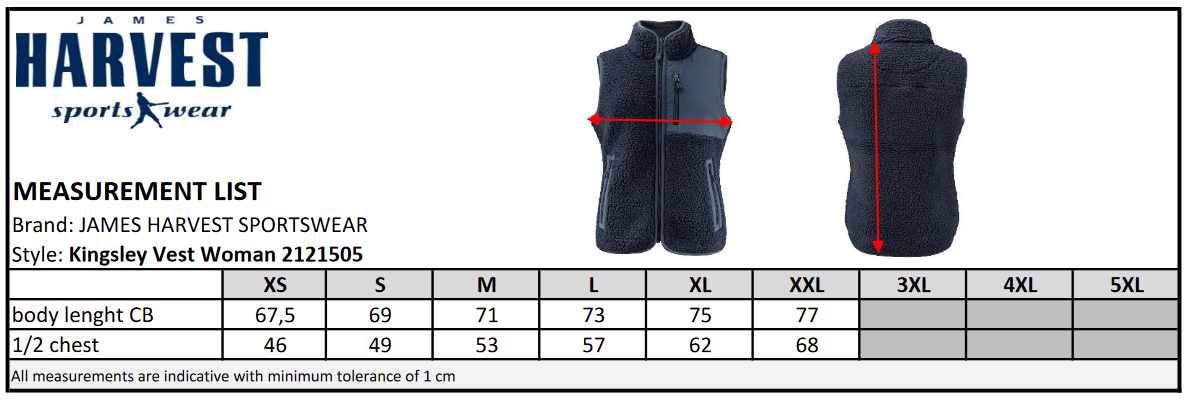 James Harvest Kingsley Ladies Sherpa Fleece Gilet | Super Heavyweight Body Warmer | 3 Colours | XS-2XL - Gilet - Logo Free Clothing