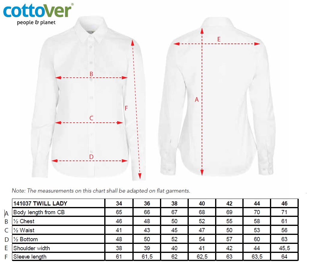 Cottover Twill Shirt | Ladies Organic Cotton Shirt | GOTS | Fairtrade | 4 Colours | XS-3XL - Shirt - Logo Free Clothing