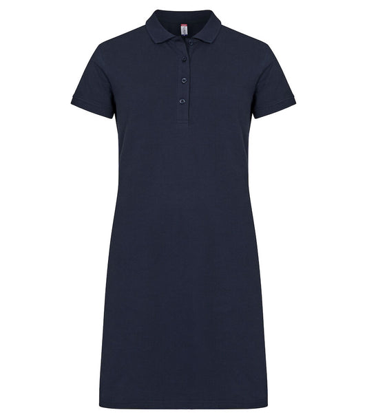 Clique Marietta Polo Dress | Ladies Polo Shirt Dress | 100% Cotton | Navy or Black | XS-2XL - Polo Shirt - Logo Free Clothing