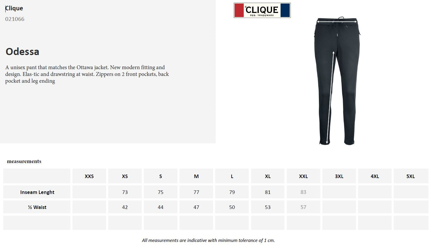 Clique Odessa Unisex Track Pants | Athletic Joggers | Zip Pockets | Grey or Black | XS-2XL - Trousers - Logo Free Clothing