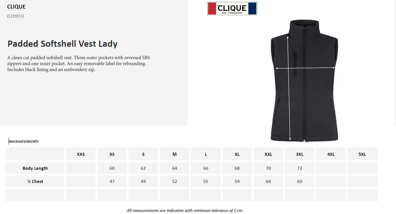 Clique Ladies Padded Softshell Gilet | Waterproof | Microfleece | 6 Colours | XS-2XL - Gilet - Logo Free Clothing