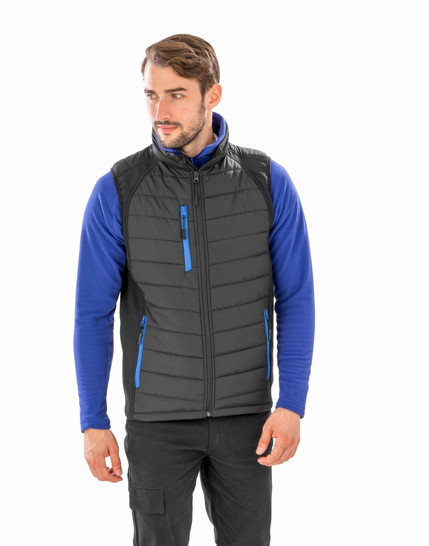 Result Genuine Recycled | Compass Pad Softshell Gilet | Logo Free Clothing