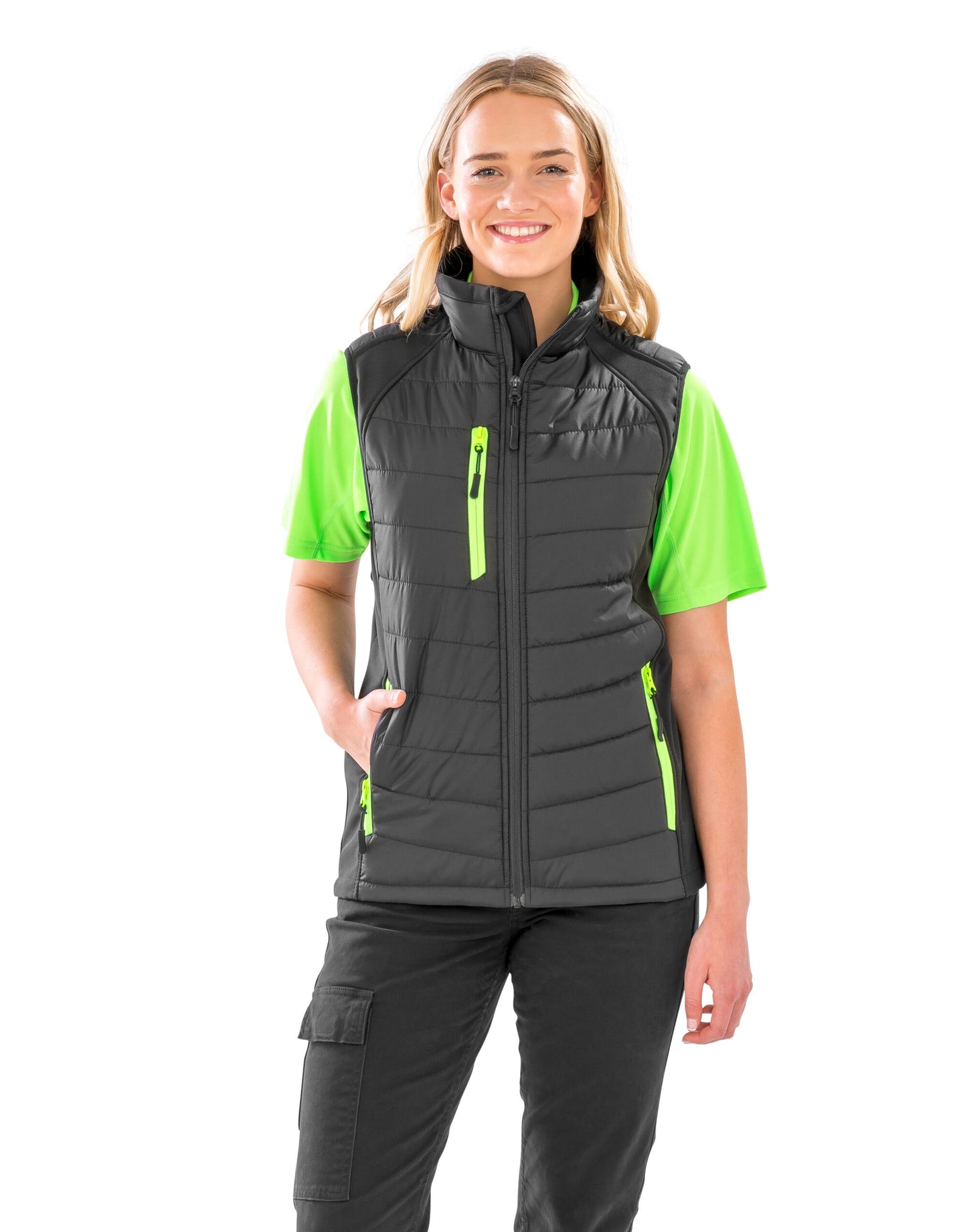 Result Genuine Recycled | Compass Pad Softshell Gilet | Logo Free Clothing