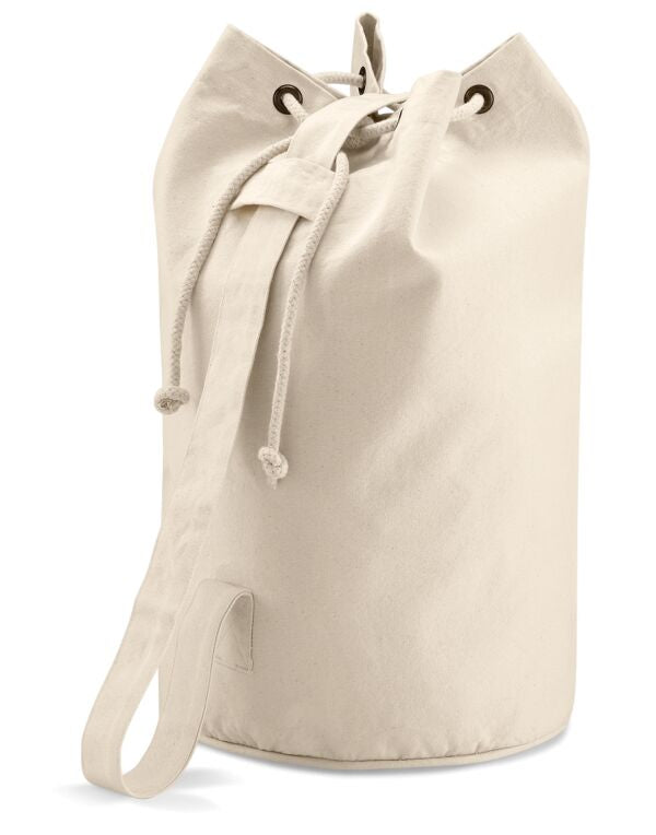Quadra Canvas Duffle Bag | 30 Litre Holdall Weekender | Natural or Navy | One Size