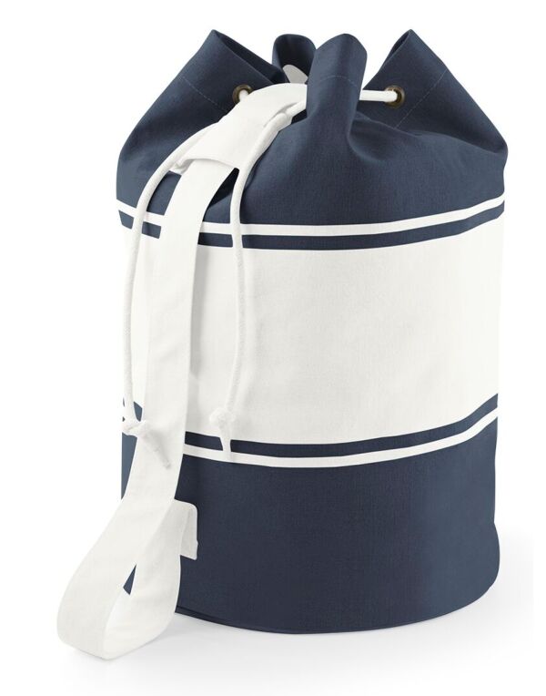 Quadra Canvas Duffle Bag | 30 Litre Holdall Weekender | Natural or Navy | One Size