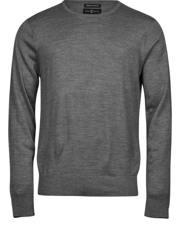 Tee Jays Mens Crew Neck Knitted Sweater | Merino Blend | Pullover | 3 Colours | S-3XL - Knitwear - Logo Free Clothing