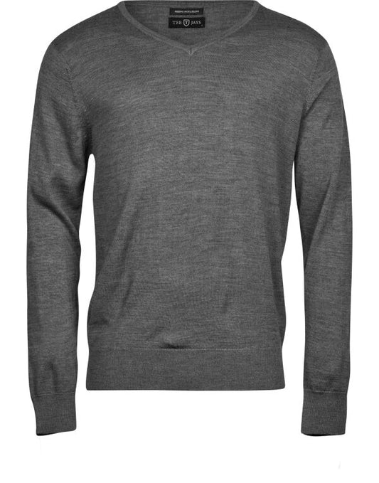 Tee Jays Mens V Neck Knitted Sweater | Merino Blend | Pullover | 3 Colours | S-3XL - Knitwear - Logo Free Clothing