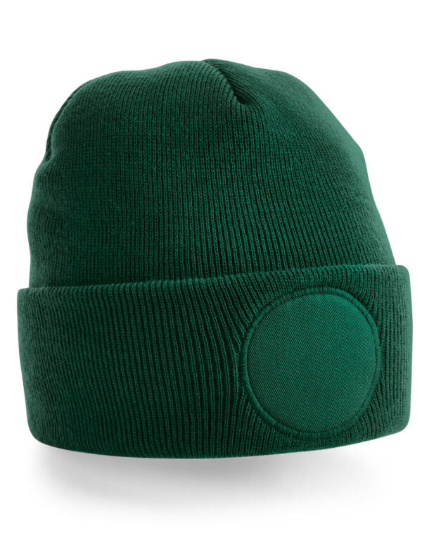 Beechfield Circular Patch Beanie | Unisex | Double Knit | Cuffed | 8 Colours | One Size - Hat - Logo Free Clothing