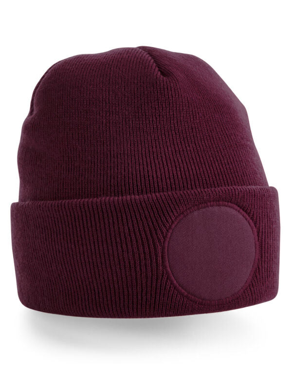 Beechfield Circular Patch Beanie | Unisex | Double Knit | Cuffed | 8 Colours | One Size - Hat - Logo Free Clothing