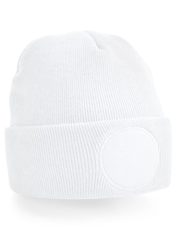 Beechfield Circular Patch Beanie | Unisex | Double Knit | Cuffed | 8 Colours | One Size - Hat - Logo Free Clothing