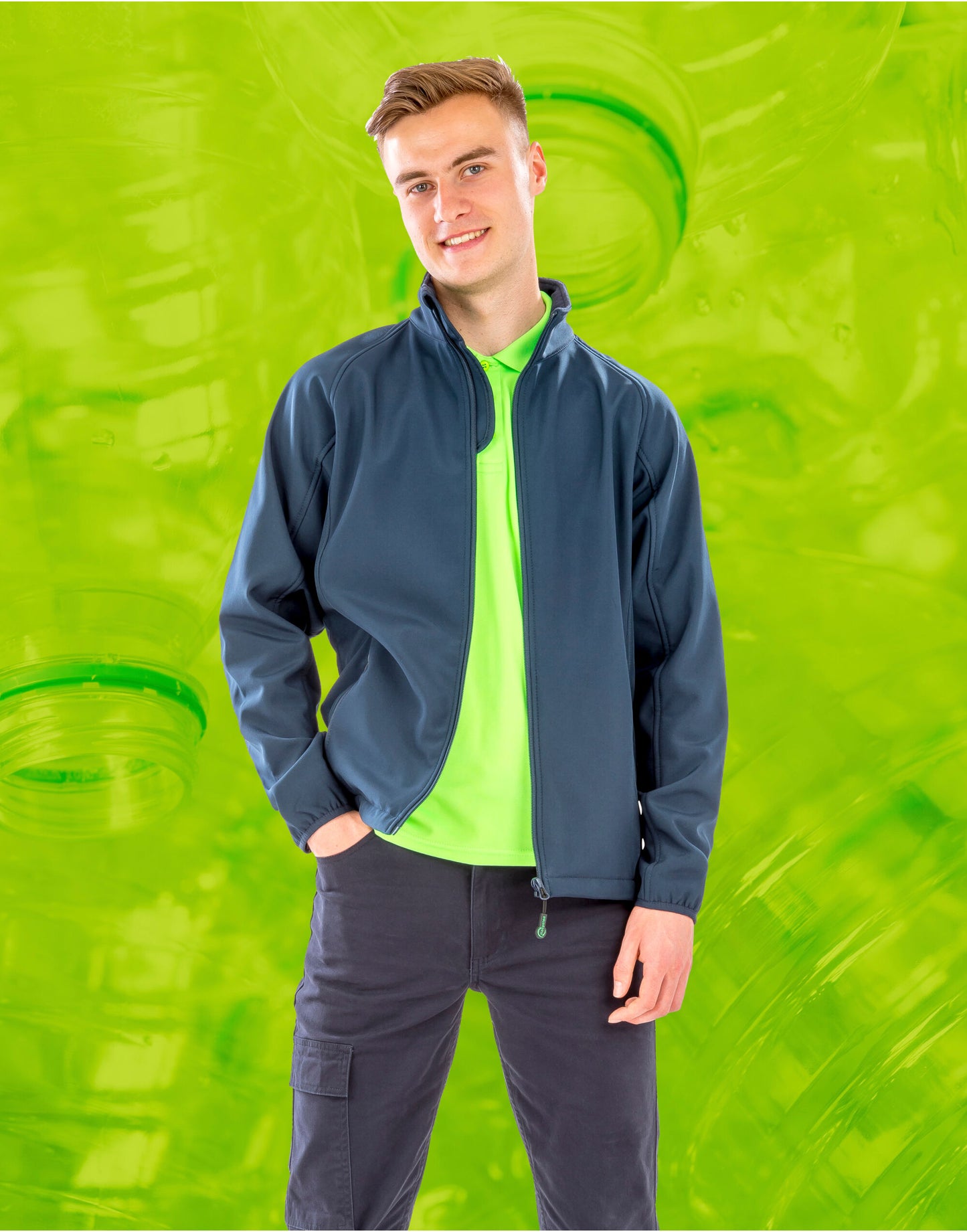 Result Genuine Recycled | Mens Recycled 2-Layer Print Softshell | Logo Free Clothing