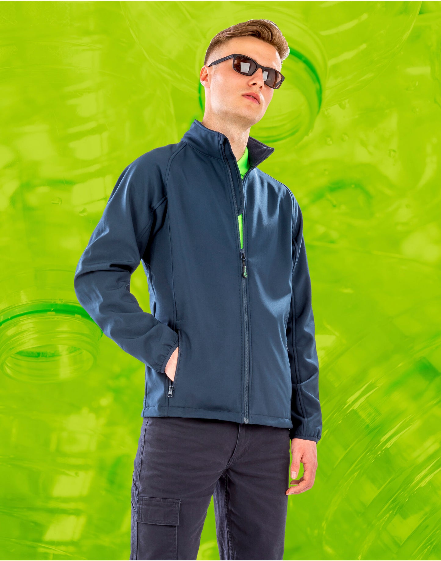 Result Genuine Recycled | Mens Recycled 2-Layer Print Softshell | Logo Free Clothing