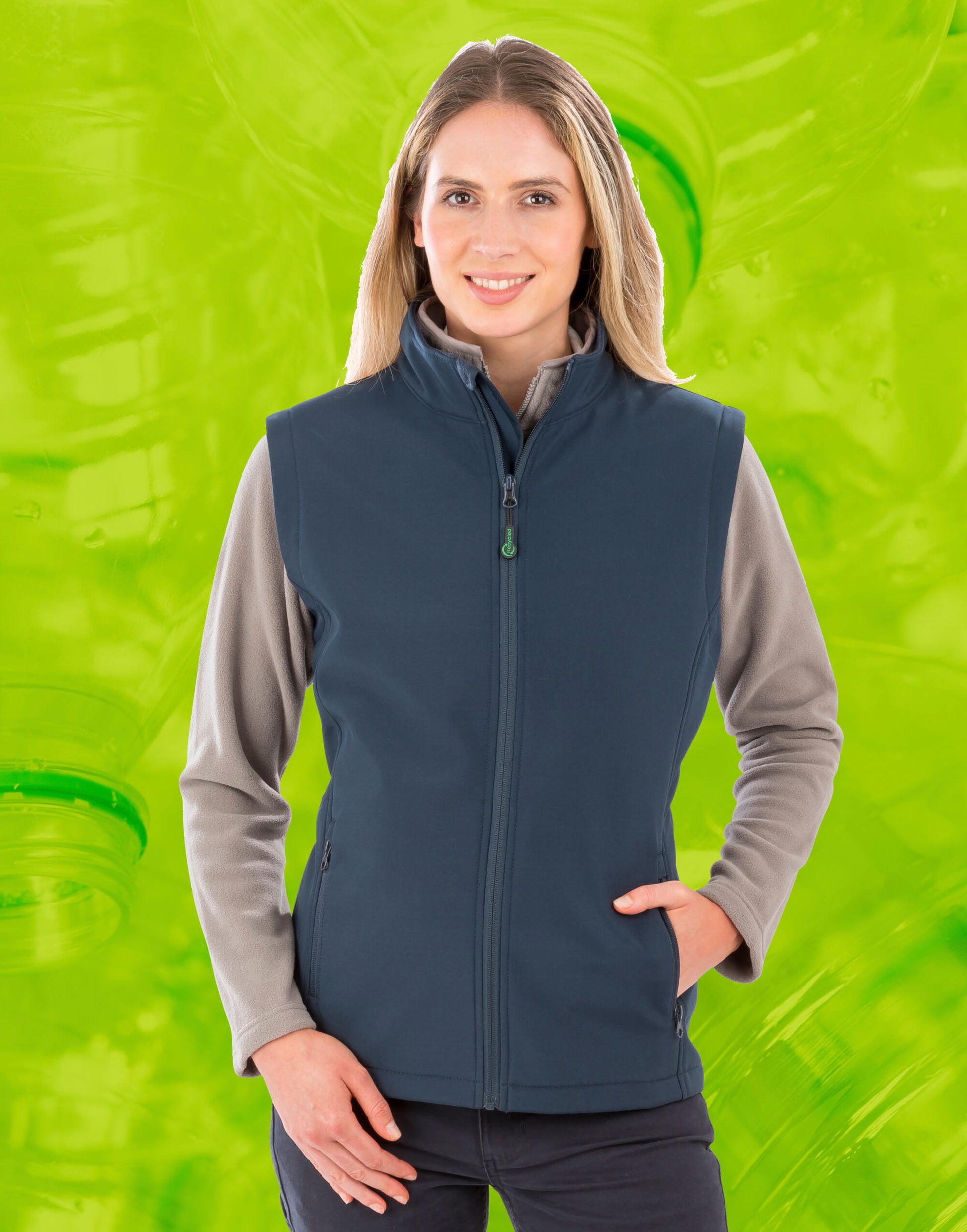 Result Genuine Recycled | Ladies Recycled 2-Layer Print Bodywarmer | Logo Free Clothing