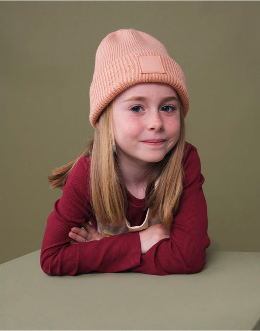 Beechfield | Junior Cuff Tonal Patch Beanie | Logo Free Clothing