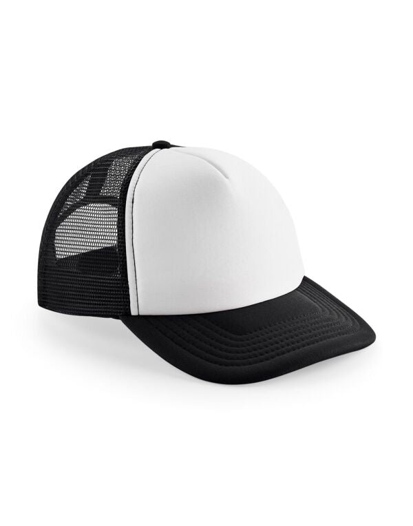 Beechfield Junior Vintage Snapback Trucker Cap | 5 Panel | 9 Colours | Kids Unisex Size - Hat - Logo Free Clothing