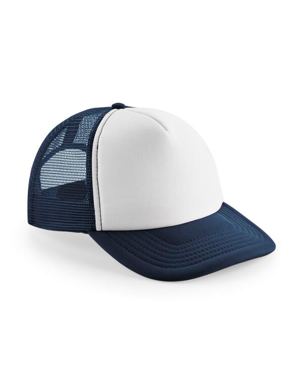 Beechfield Junior Vintage Snapback Trucker Cap | 5 Panel | 9 Colours | Kids Unisex Size - Hat - Logo Free Clothing