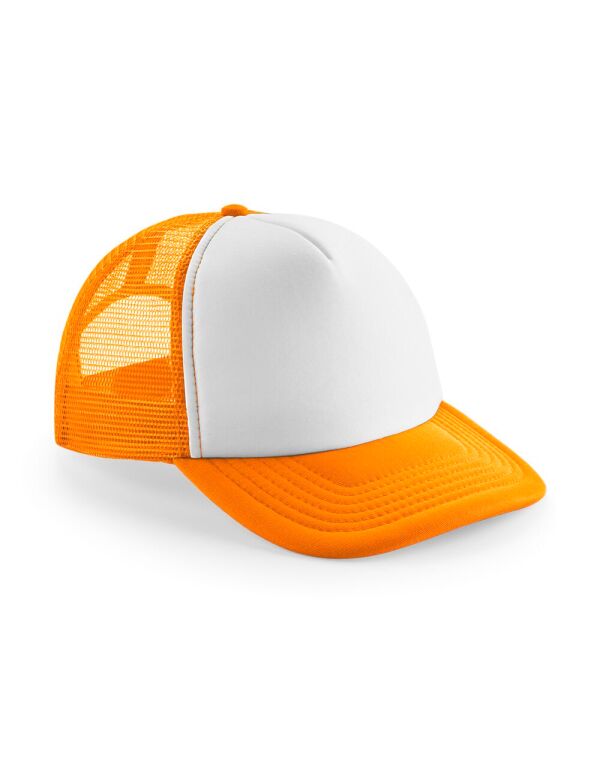 Beechfield Junior Vintage Snapback Trucker Cap | 5 Panel | 9 Colours | Kids Unisex Size - Hat - Logo Free Clothing