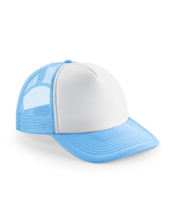 Beechfield Junior Vintage Snapback Trucker Cap | 5 Panel | 9 Colours | Kids Unisex Size - Hat - Logo Free Clothing