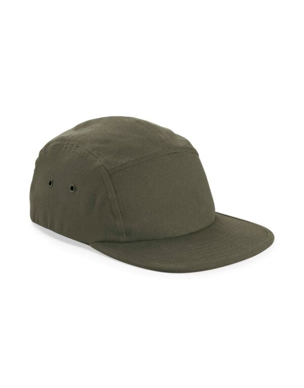 Beechfield Canvas 5 Panel Camper Cap | Cotton | Flat Peak | Unisex | 5 Colours | One Size - Hat - Logo Free Clothing