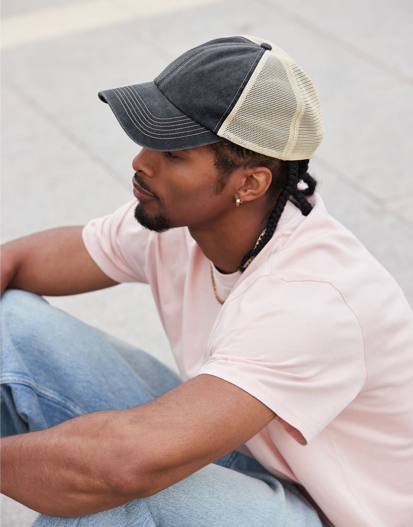 Beechfield | 6 Panel Vintage Trucker | Logo Free Clothing