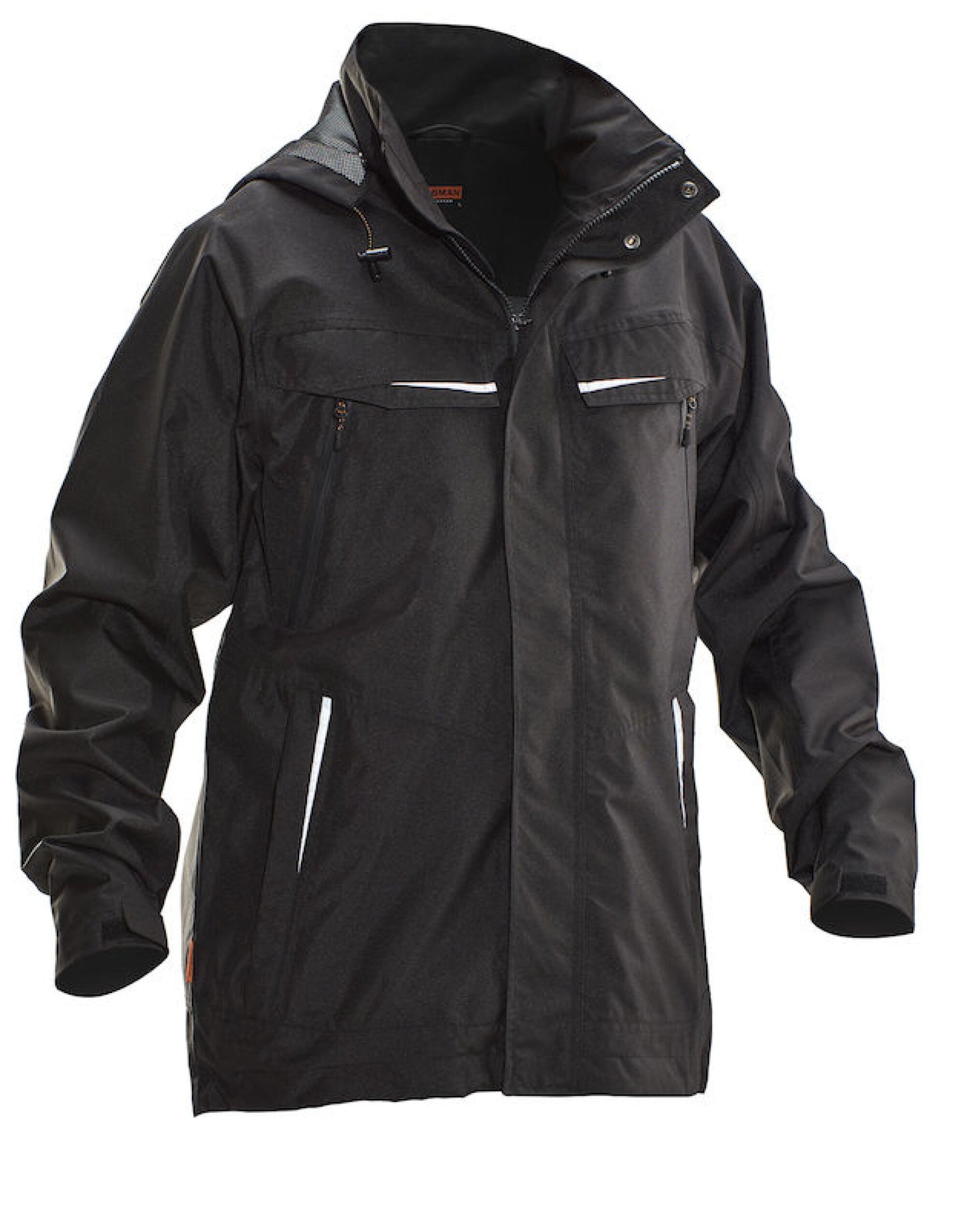 Jobman Mens Shell Jacket | Very Waterproof | Breathable | Hooded | Navy or Black | S-2XL - Winter Jacket - Logo Free Clothing