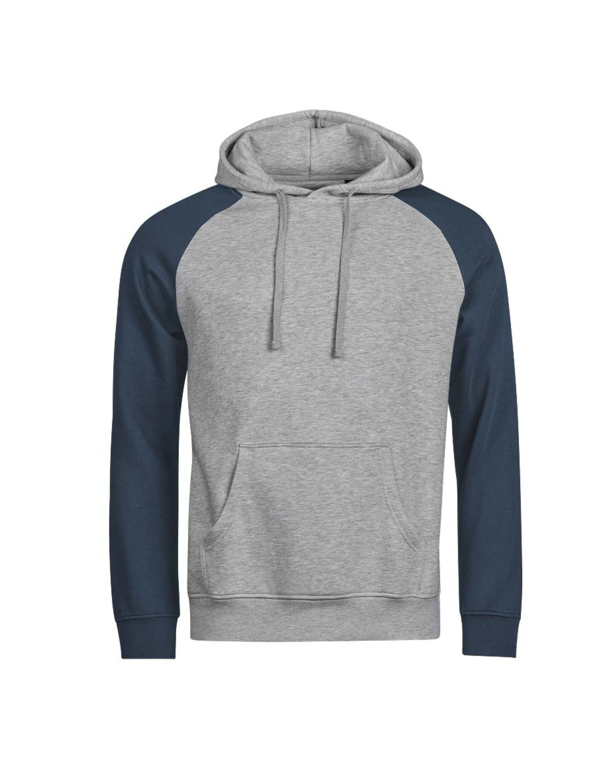 Tee Jays Unlabelled Two-Tone Sweatshirt Hoodie in Heather Grey and Ink