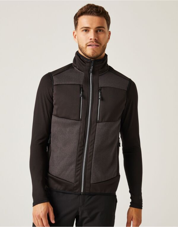 Regatta E-Volve Mens Knit Effect Stretch Gilet | Fleece Body Warmer | 4 Colours | XS-3XL - Gilet - Logo Free Clothing
