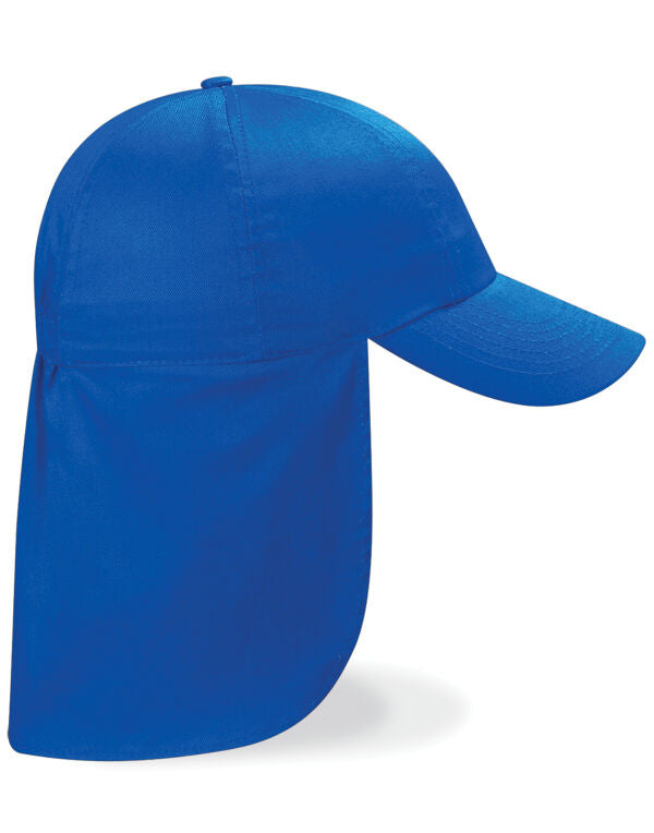 Beechfield Junior Legionnaire Style Cap | 100% Cotton | 7 Colours | Kids Unisex Size - Hat - Logo Free Clothing