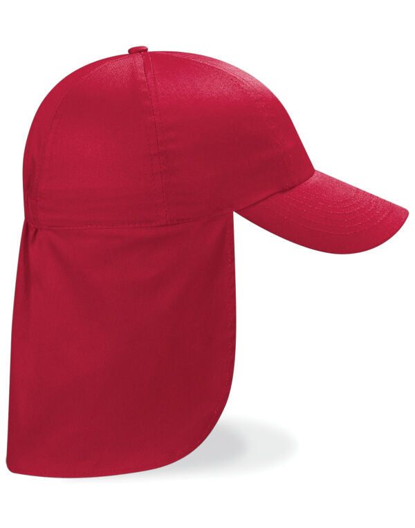 Beechfield Junior Legionnaire Style Cap | 100% Cotton | 7 Colours | Kids Unisex Size - Hat - Logo Free Clothing
