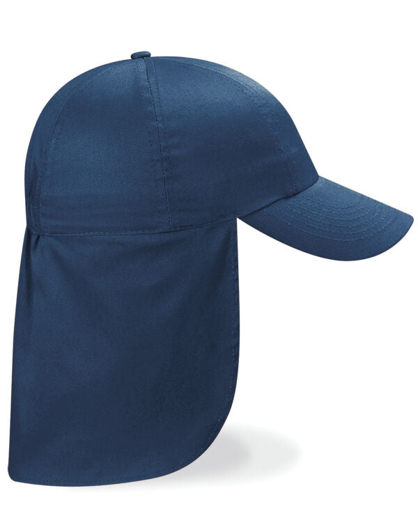 Beechfield Junior Legionnaire Style Cap | 100% Cotton | 7 Colours | Kids Unisex Size - Hat - Logo Free Clothing