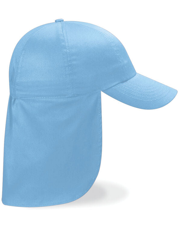 Beechfield Junior Legionnaire Style Cap | 100% Cotton | 7 Colours | Kids Unisex Size - Hat - Logo Free Clothing