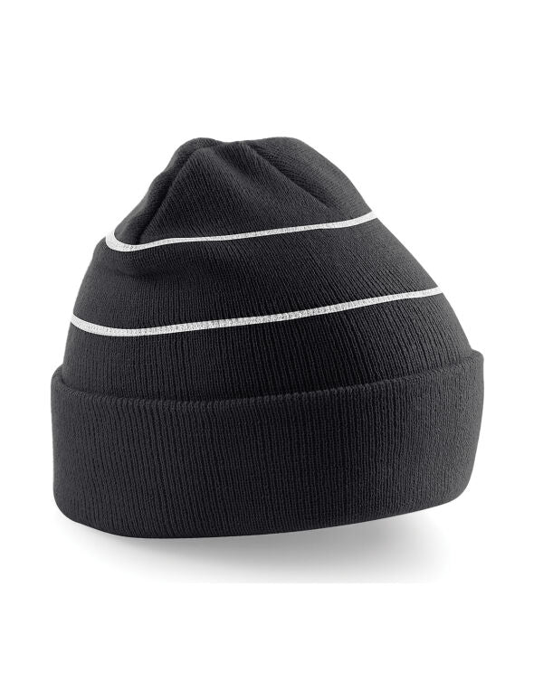 Beechfield Enhanced-Viz Beanie | Unisex | Hi Vis Options | Reflective Stripes | 4 Colours | One Size - Hat - Logo Free Clothing