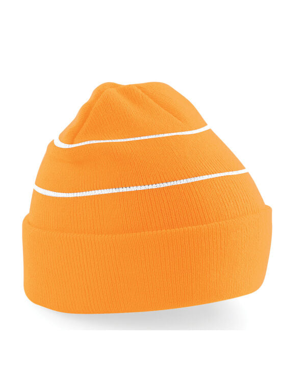 Beechfield Enhanced-Viz Beanie | Unisex | Hi Vis Options | Reflective Stripes | 4 Colours | One Size - Hat - Logo Free Clothing