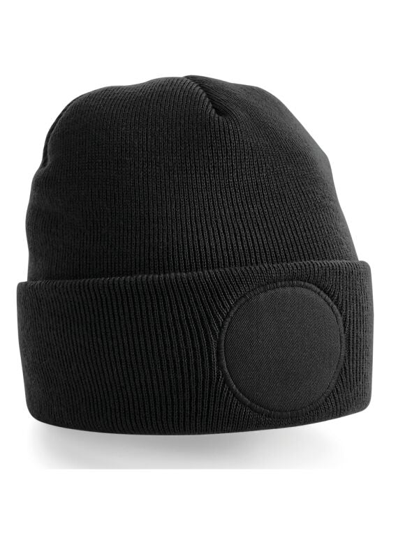 Beechfield Circular Patch Beanie | Unisex | Double Knit | Cuffed | 8 Colours | One Size - Hat - Logo Free Clothing