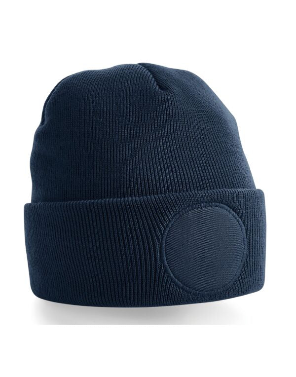 Beechfield Circular Patch Beanie | Unisex | Double Knit | Cuffed | 8 Colours | One Size - Hat - Logo Free Clothing