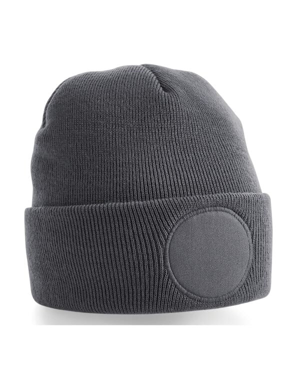 Beechfield Circular Patch Beanie | Unisex | Double Knit | Cuffed | 8 Colours | One Size - Hat - Logo Free Clothing